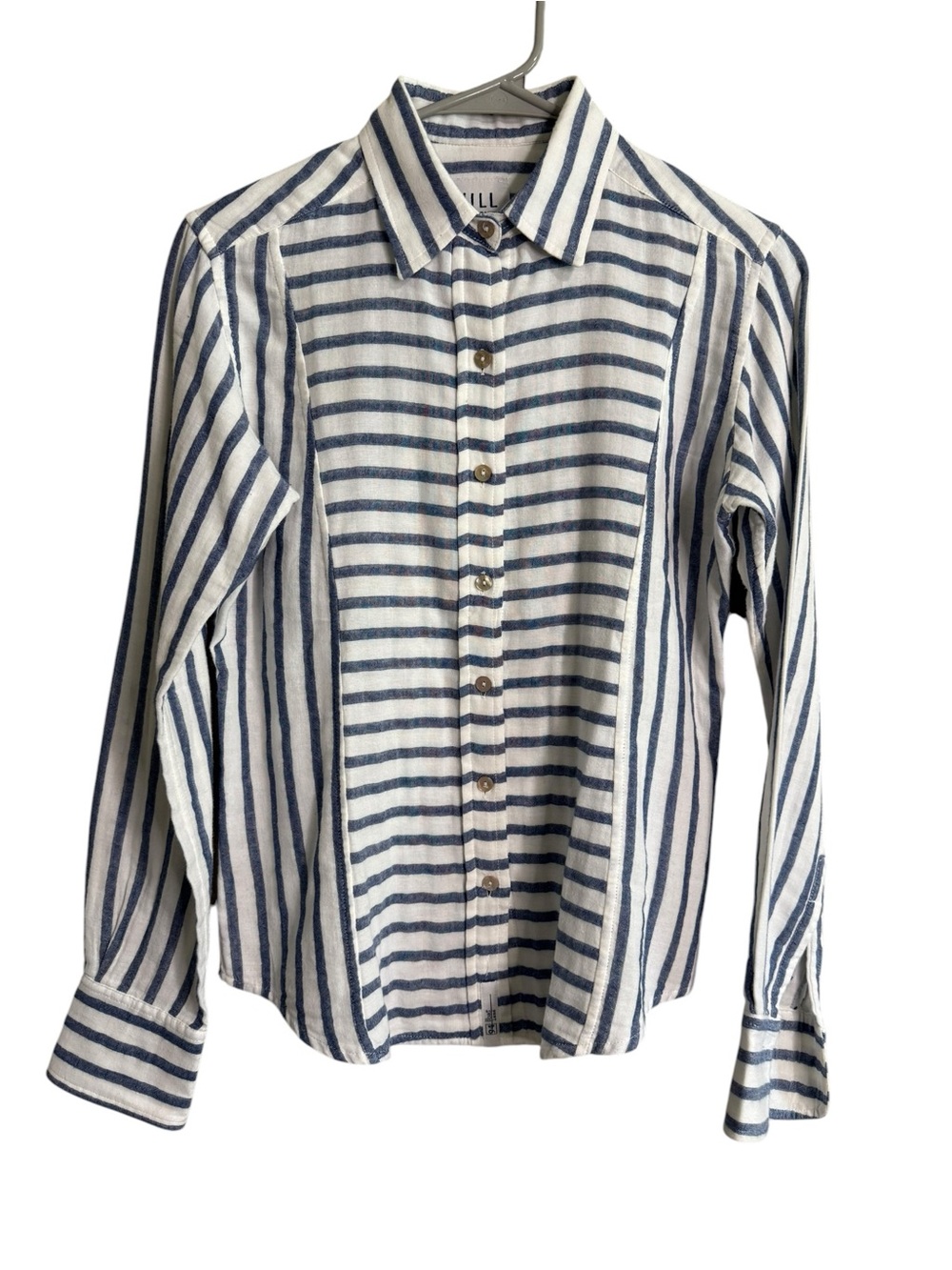 Jill Mcgowan 94 Portland Collection white with blue stripes Hattie Slim Shirt